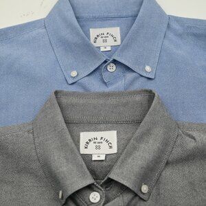 LOT of TWO Kirrin Finch Size 16 Dress Shirts Androgynous Cotton Button Down